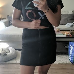 Black Zip Up Skirt